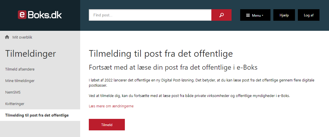 Hvordan giver man til at kunne læse offentligt post i sin e-Boks brugersupport